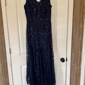 Elegant Navy Blue Sleeveless Dress